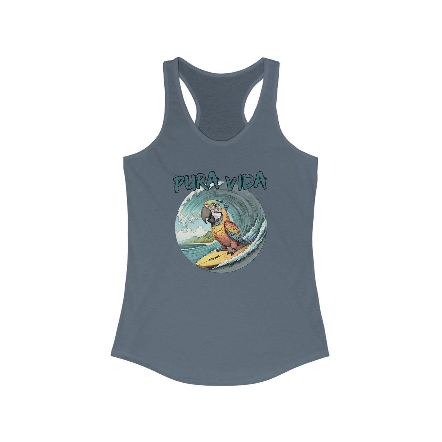 Pura Vida Surfing Macaw Women's Ideal Racerback Tank