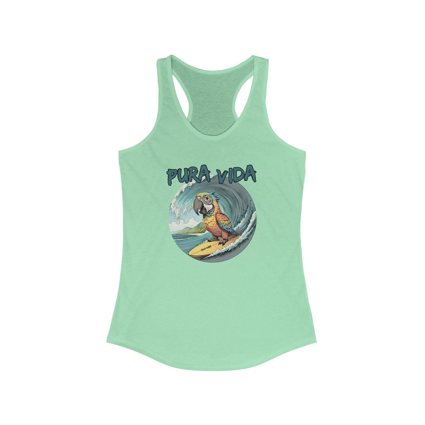 Pura Vida Surfing Macaw Women's Ideal Racerback Tank