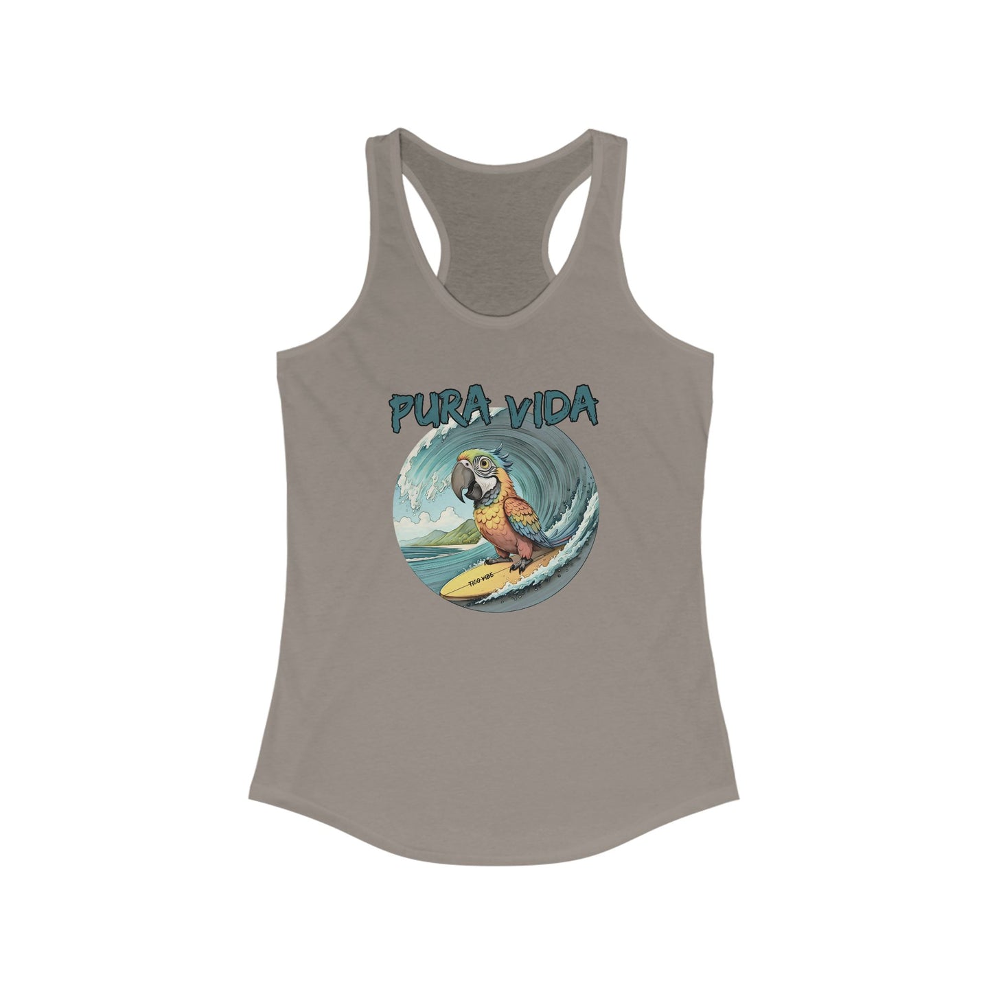 Pura Vida Surfing Macaw Women's Ideal Racerback Tank