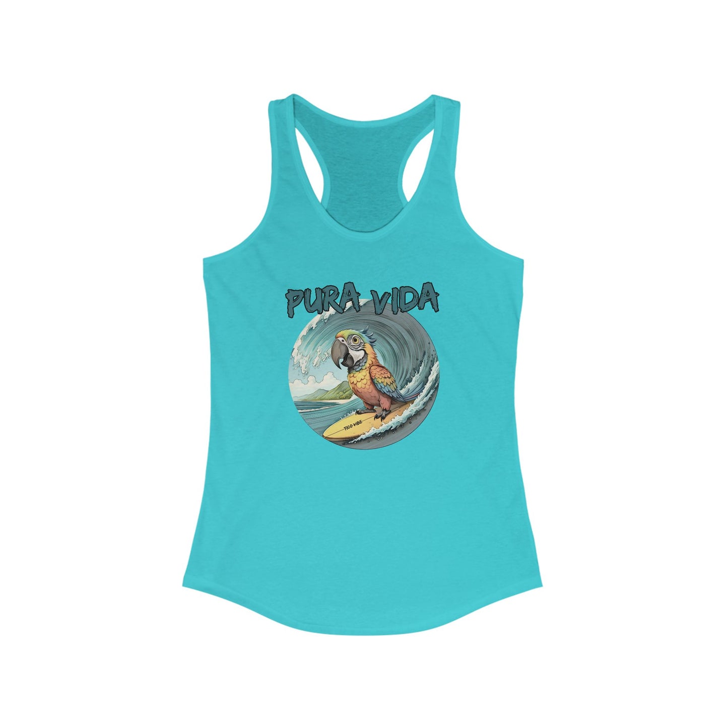 Pura Vida Surfing Macaw Women's Ideal Racerback Tank
