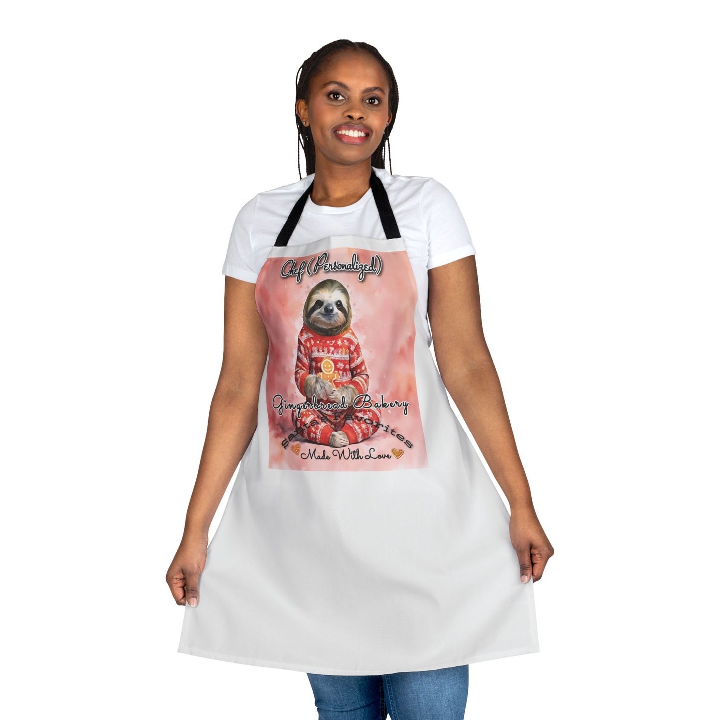 Chef Mommy Sloth – Personalized Apron with 5-Color Strap Options
