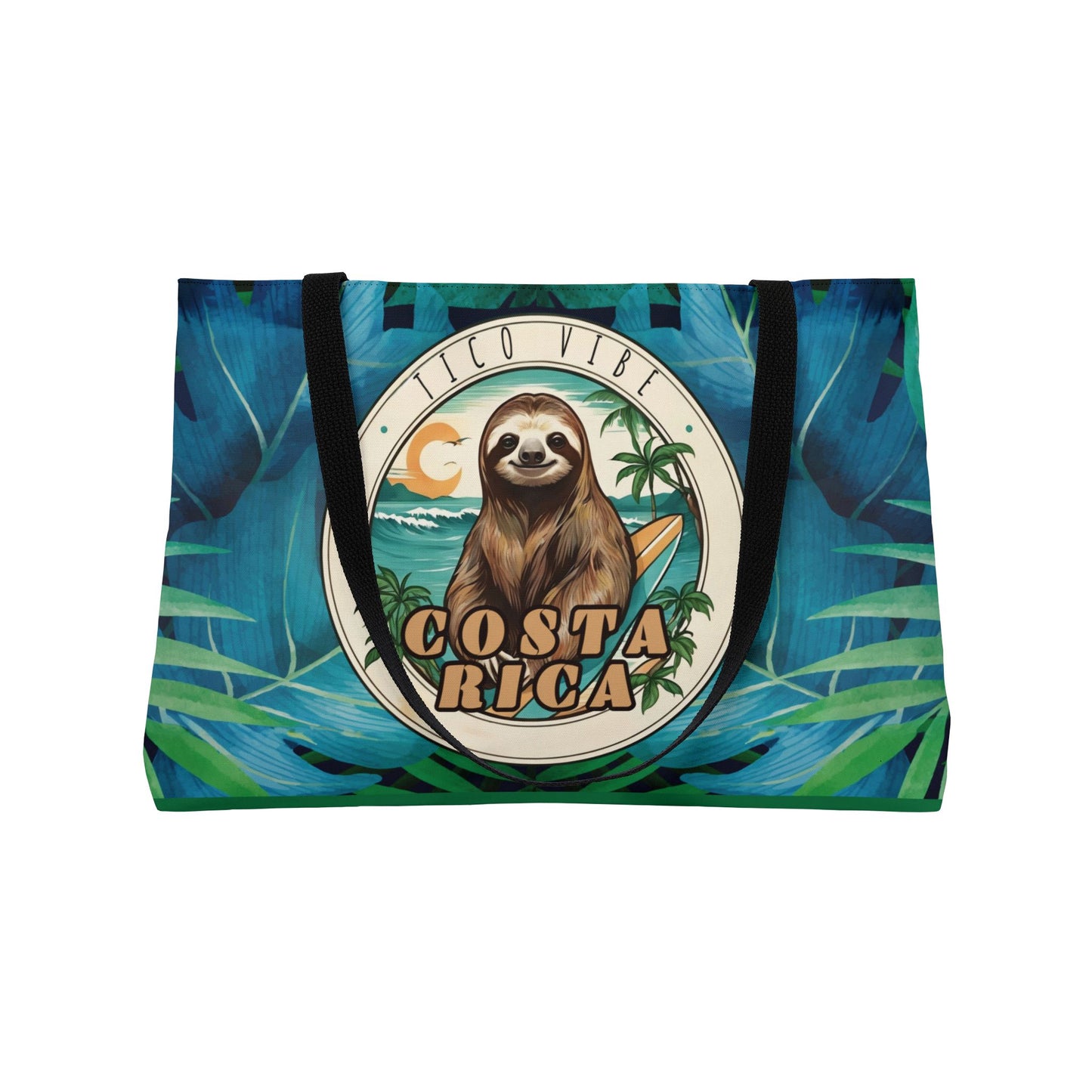 Costa Rica Tico Vibe Surfing Sloth Weekender Tote Bag