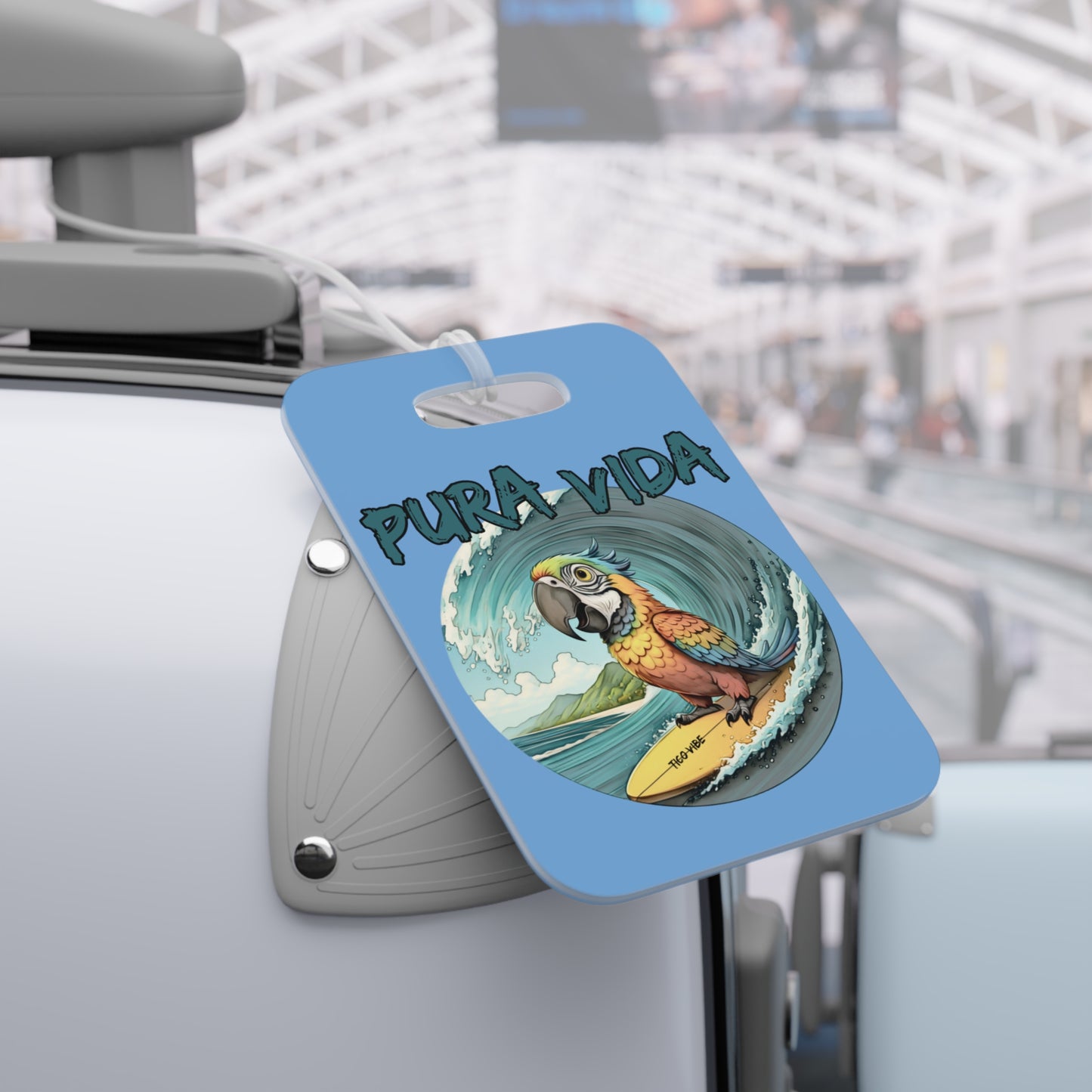 Pura Vida Surfing Macaw Luggage Tags