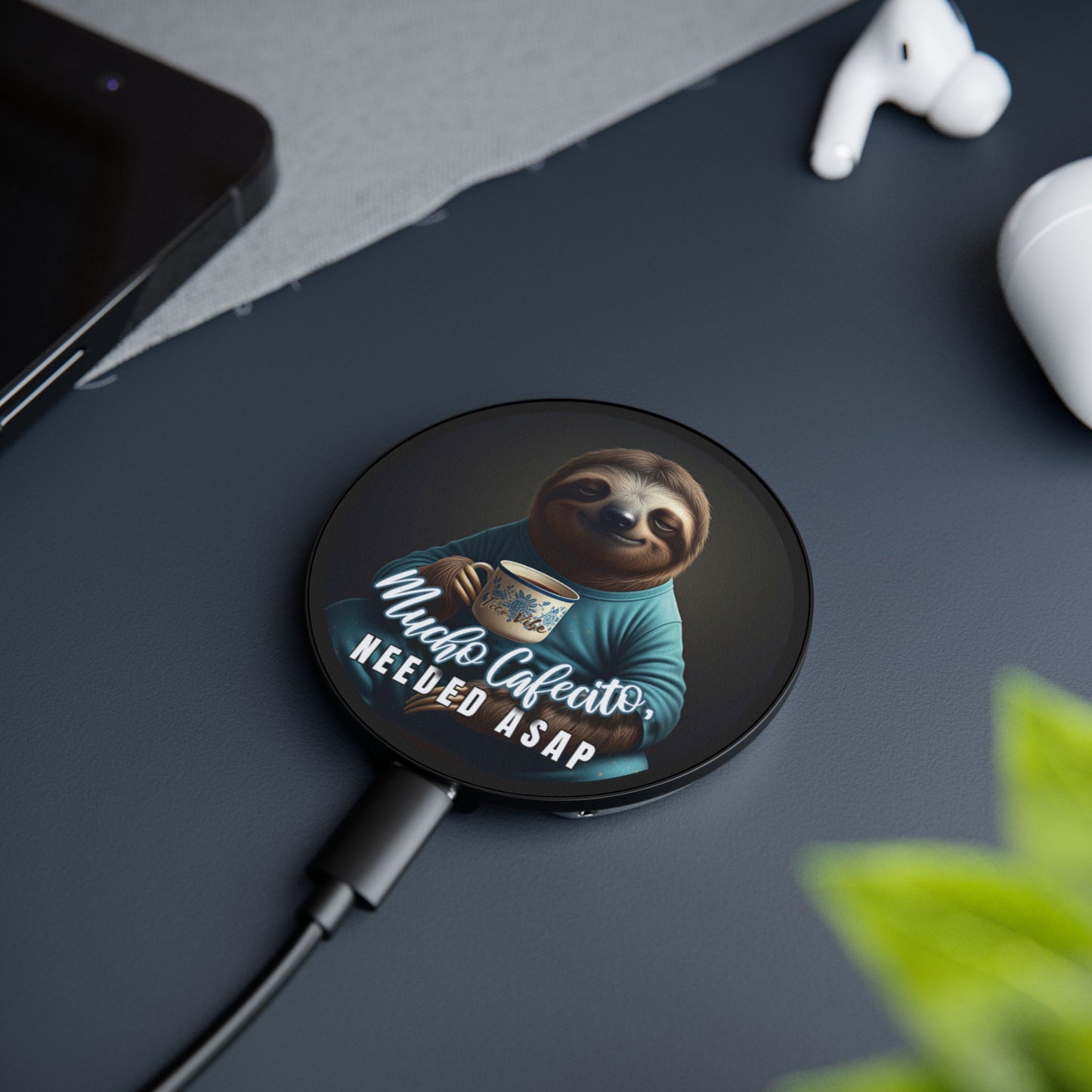 "Mucho Cafecito Needed ASAP" Magnetic Wireless Charger