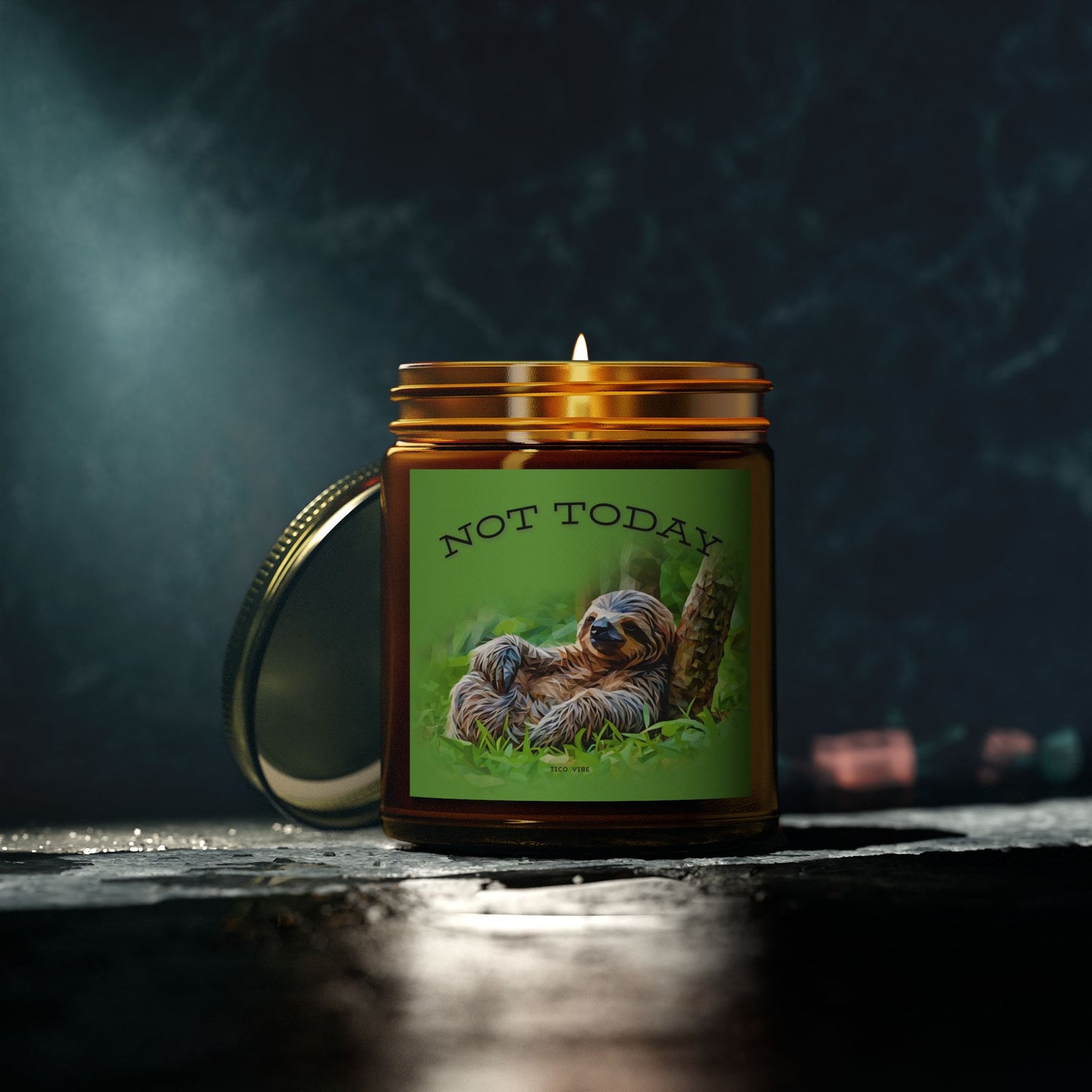 Not Today Relaxing Sloth Scented Candle | Coconut Apricot Wax | 4oz & 9oz