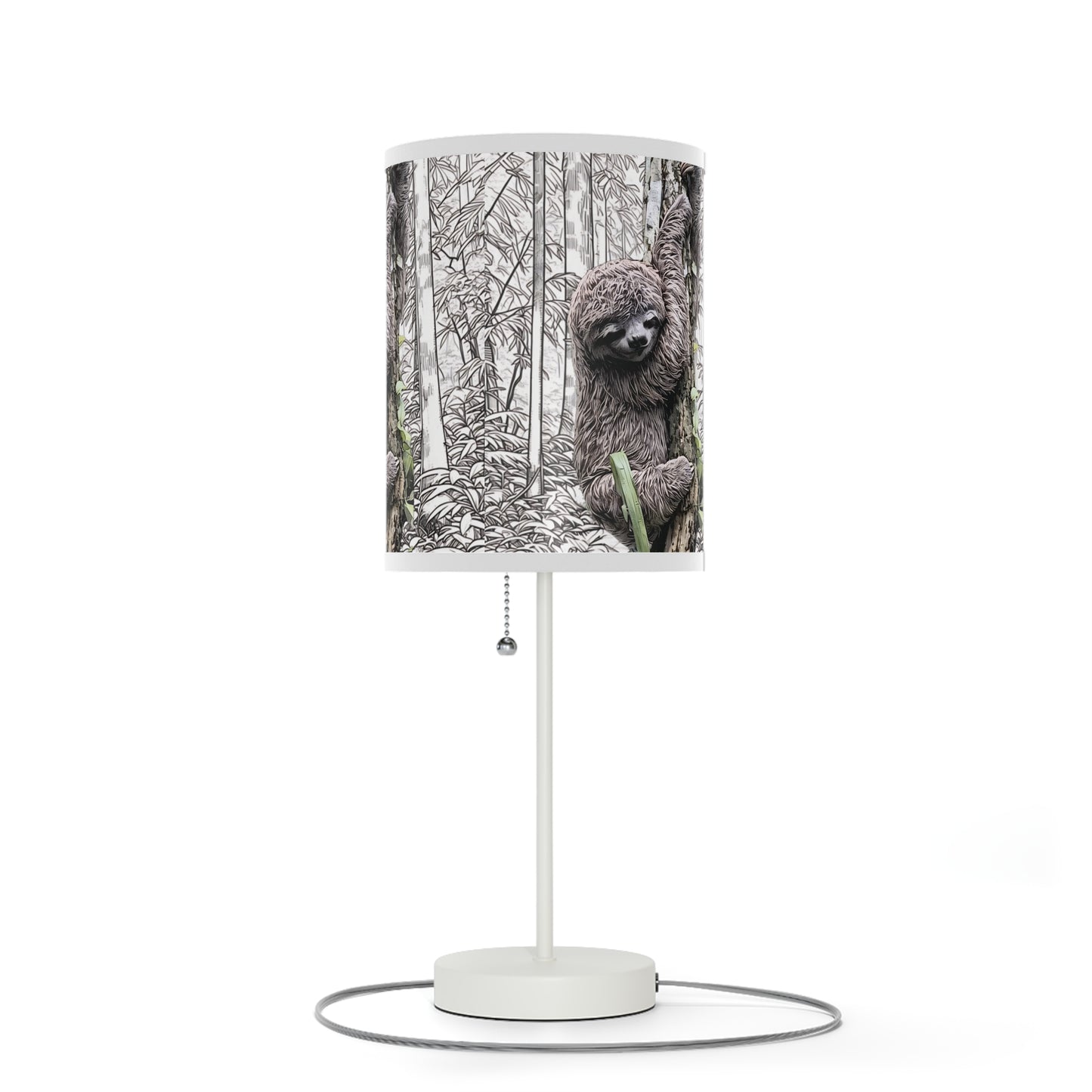 Adorable Baby Sloth Table Lamp | Modern Steel Base | 10 Trim Color Options