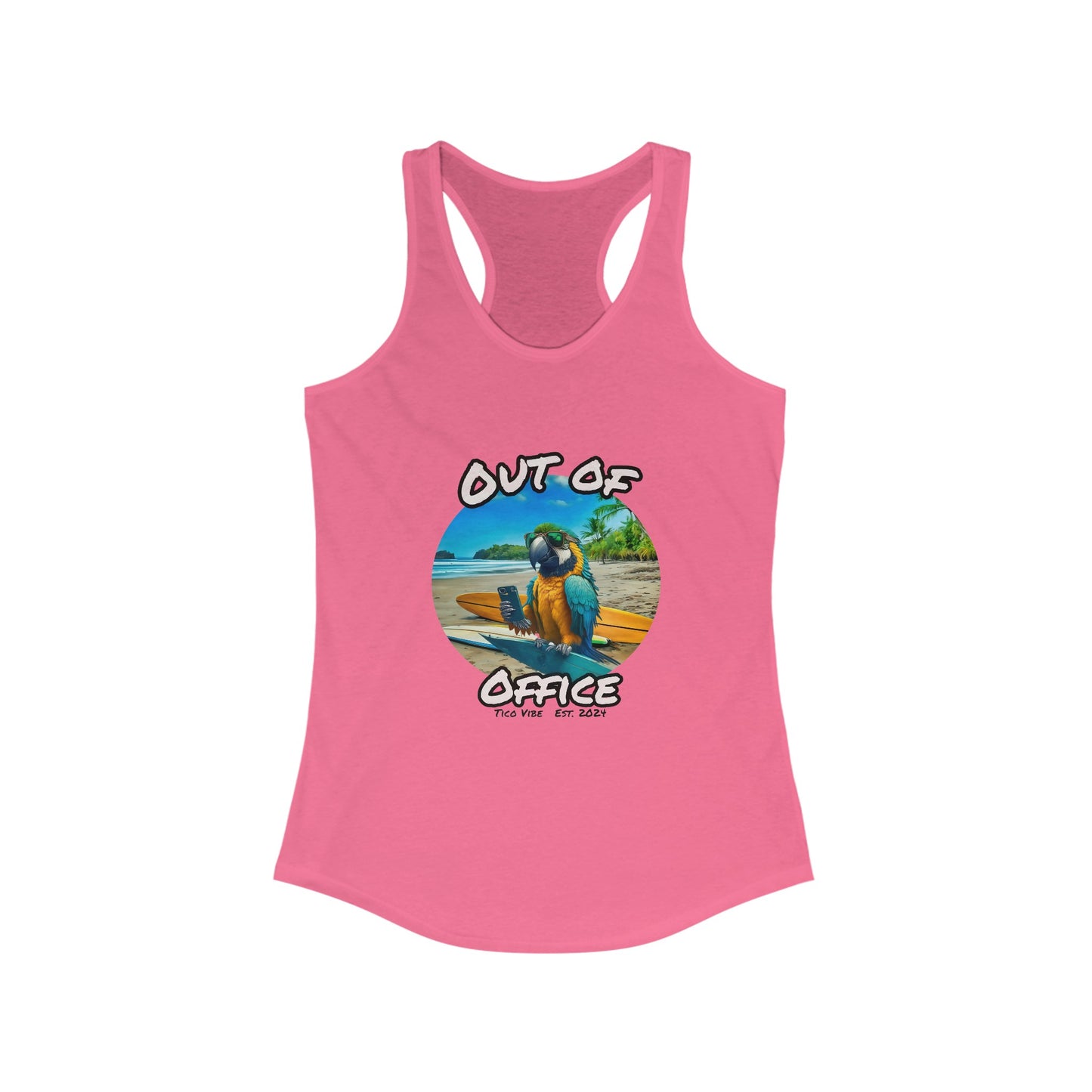"Out of office" Women's Ideal Racerback Tank