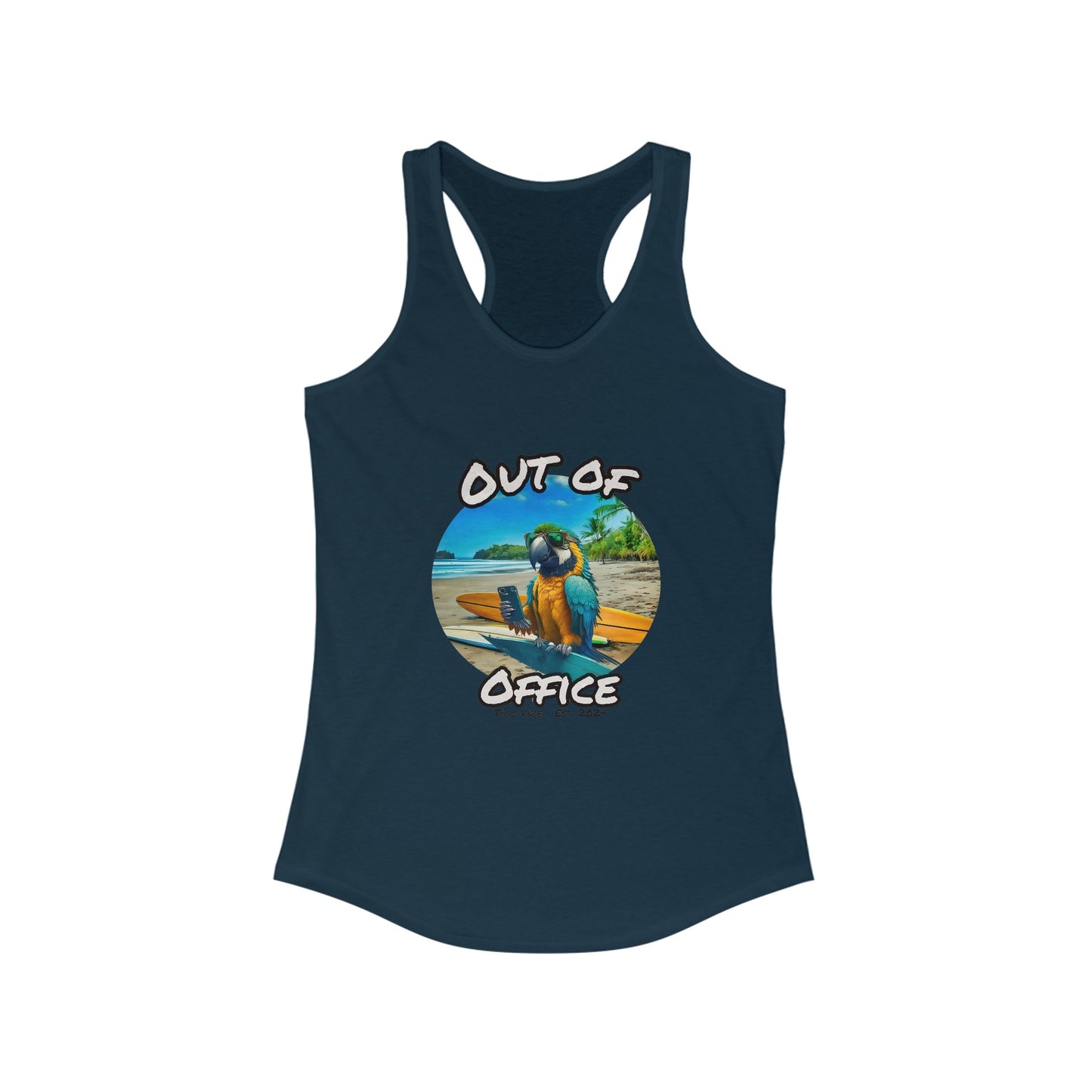 "Out of office" Women's Ideal Racerback Tank