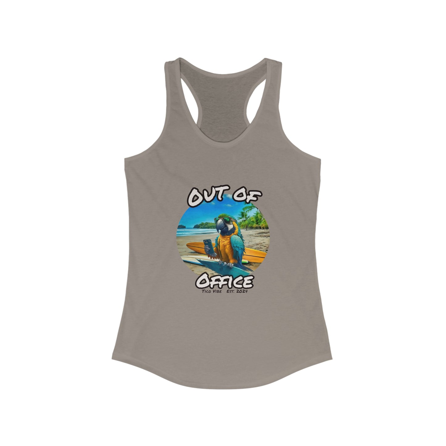 "Out of office" Women's Ideal Racerback Tank