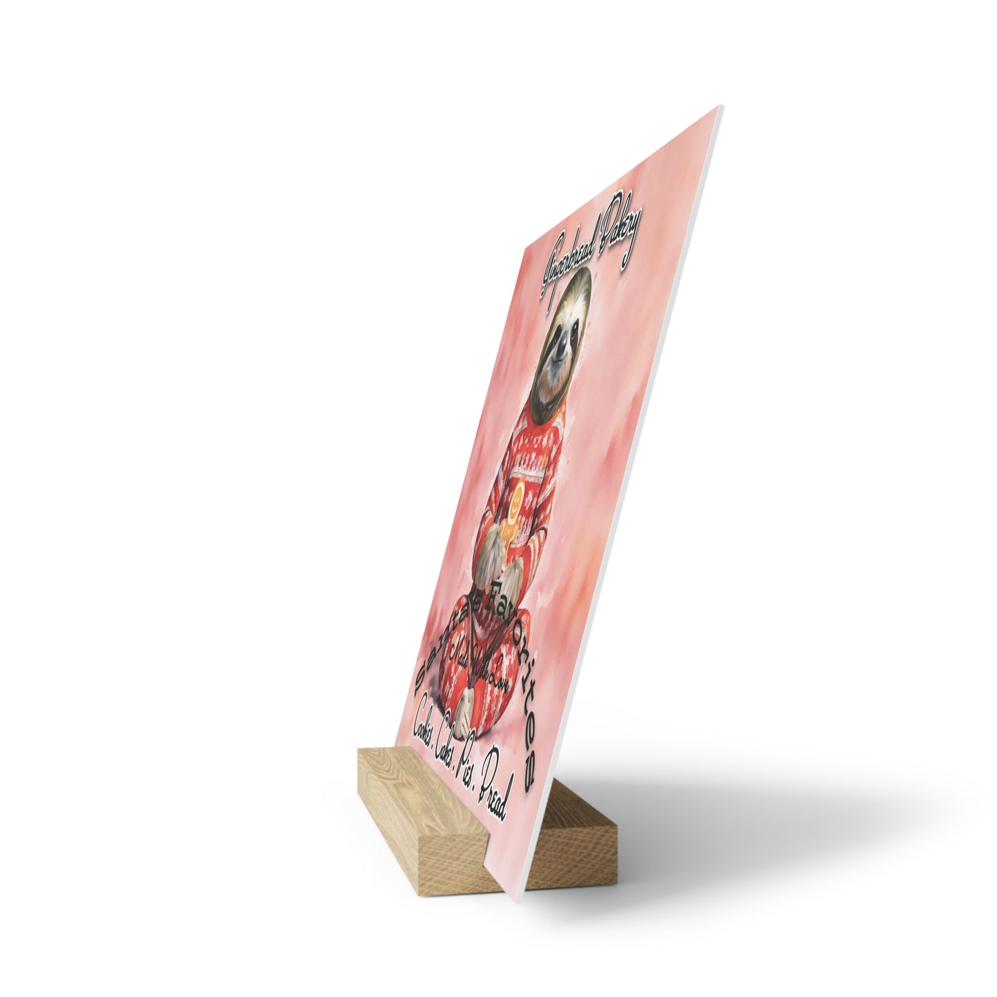 "Gingerbread Sloth" Gallery Board with Stand