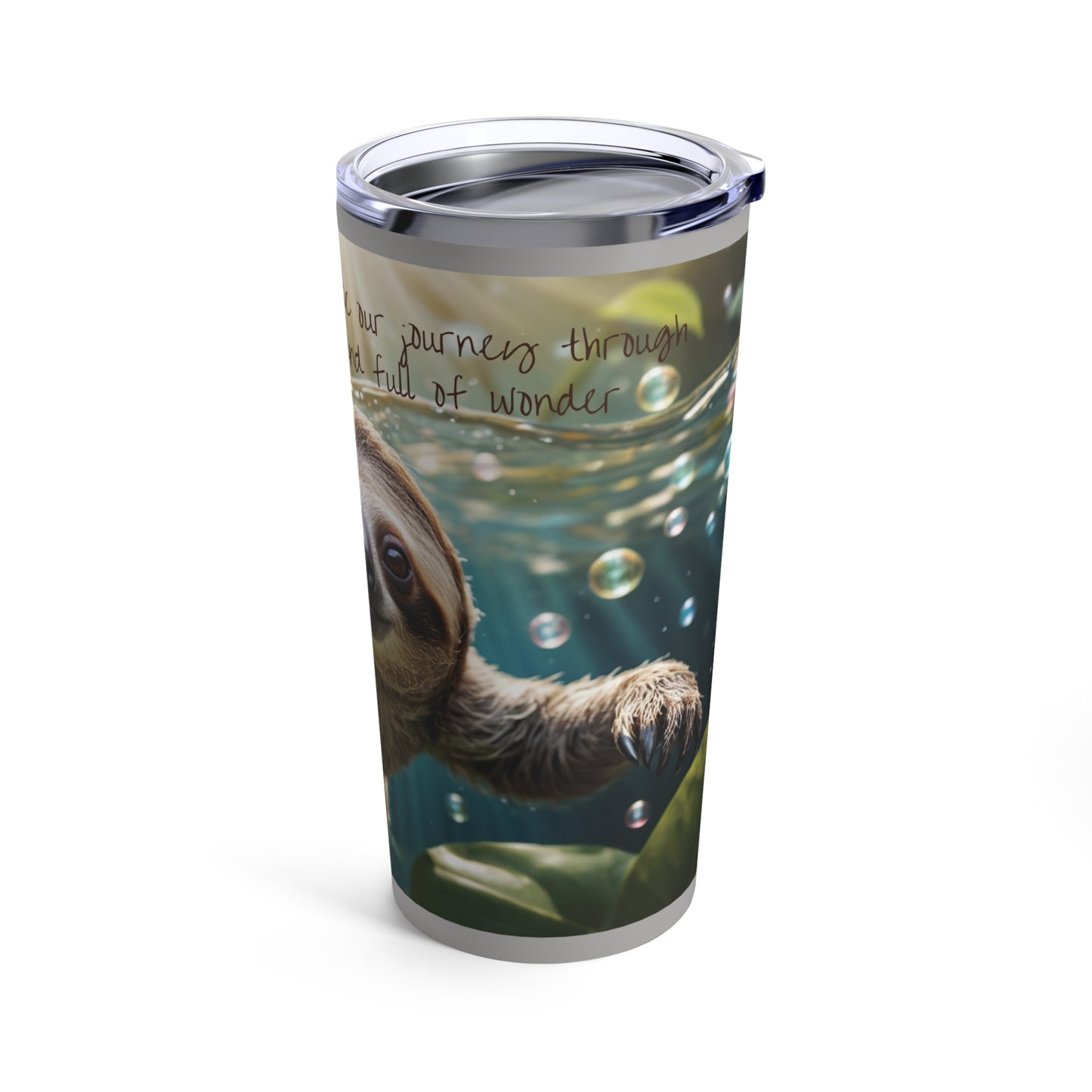 20oz Tumbler - Sloth Journey Through Life Swim Design