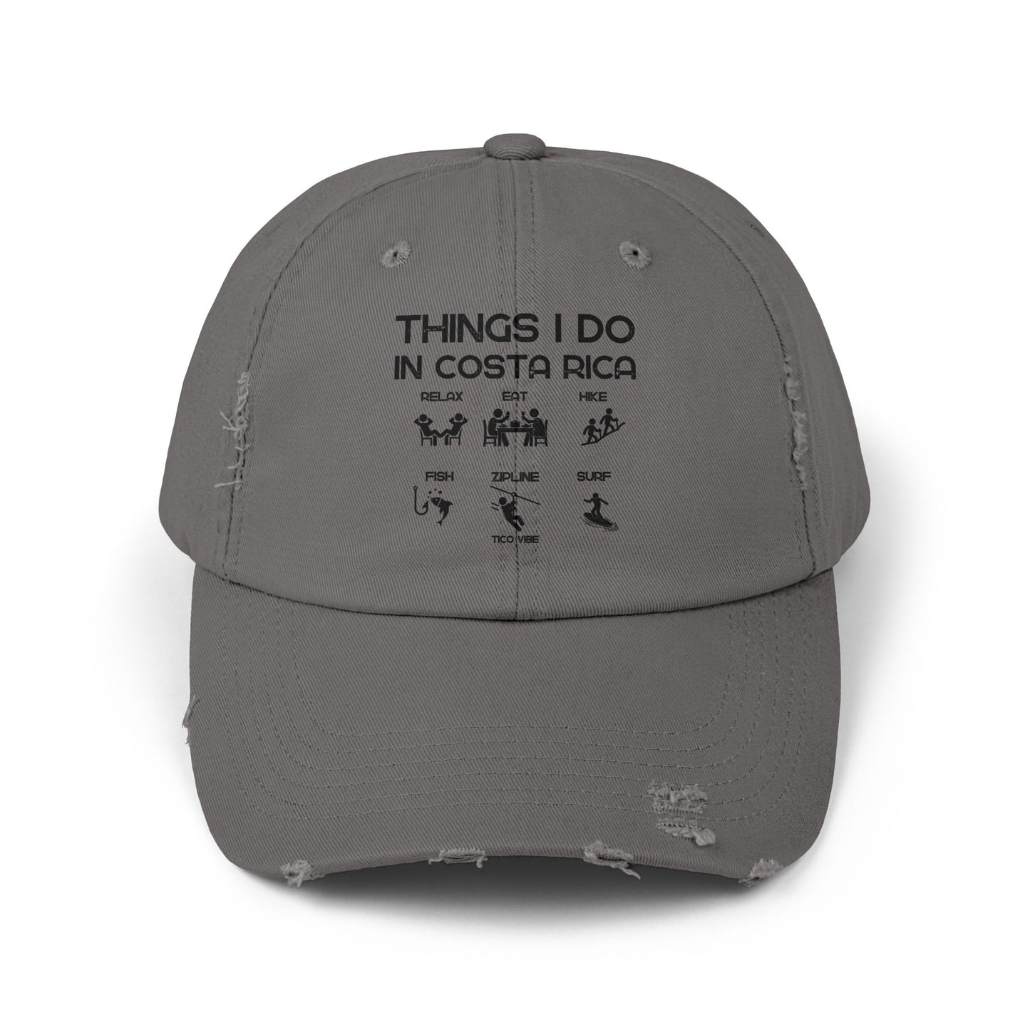 "Things I Do In Costa Rica" Unisex Distressed Cap