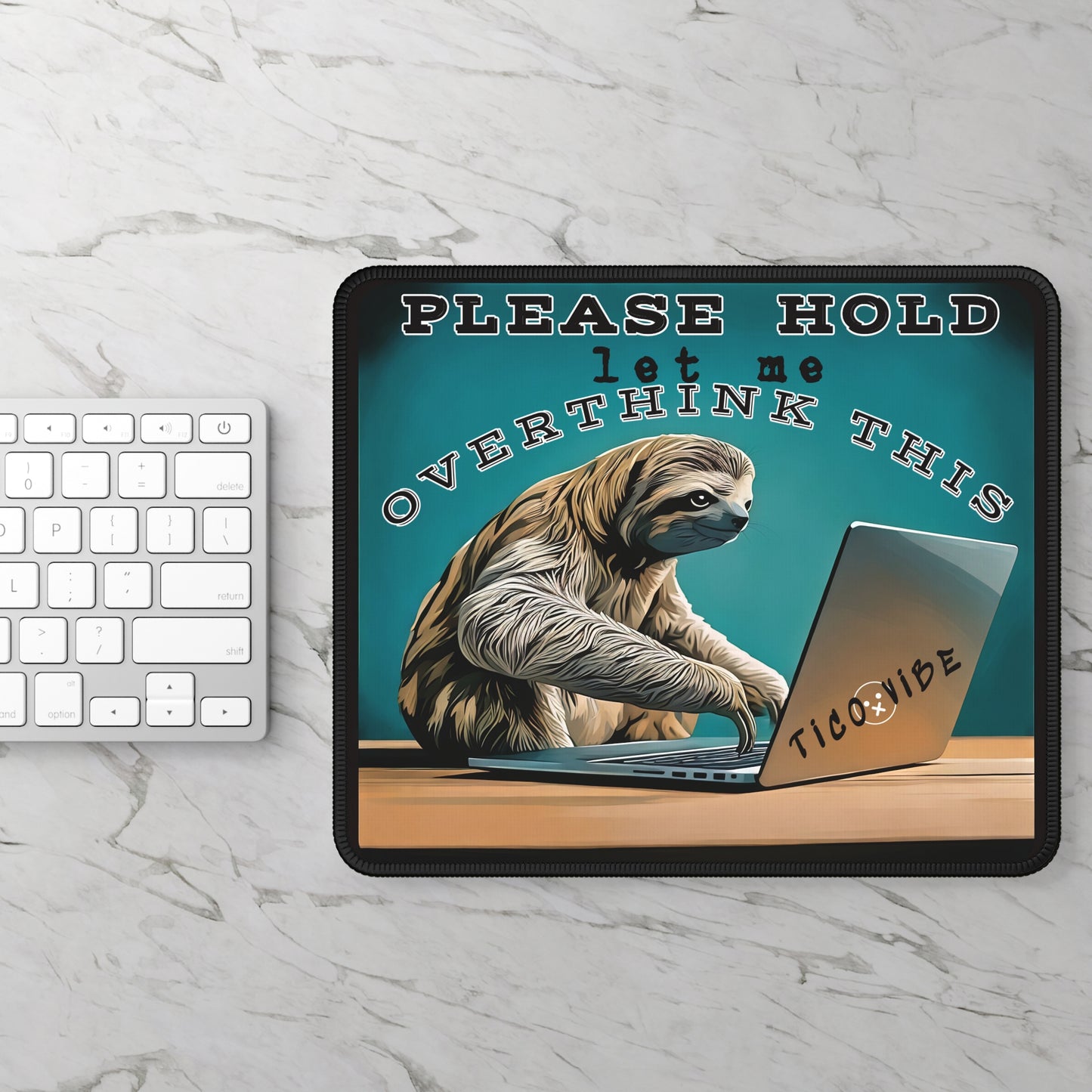 "Please hold, Overthinker Sloth" Gaming Mouse Pad