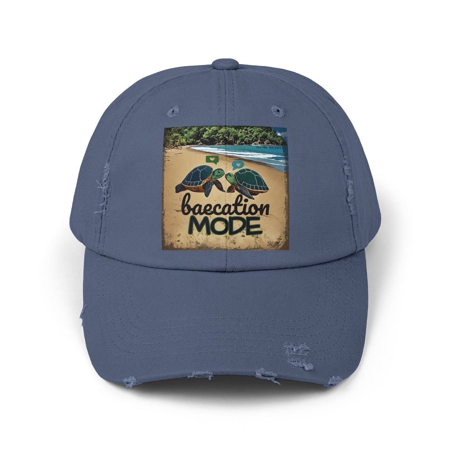 "Baecation Mode" Unisex Distressed Cap