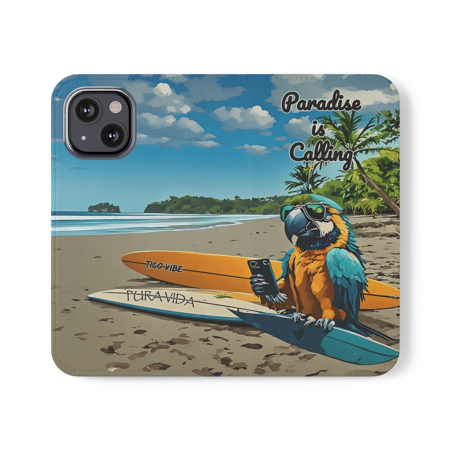 "Paradise is calling" Phone wallet Flip Case