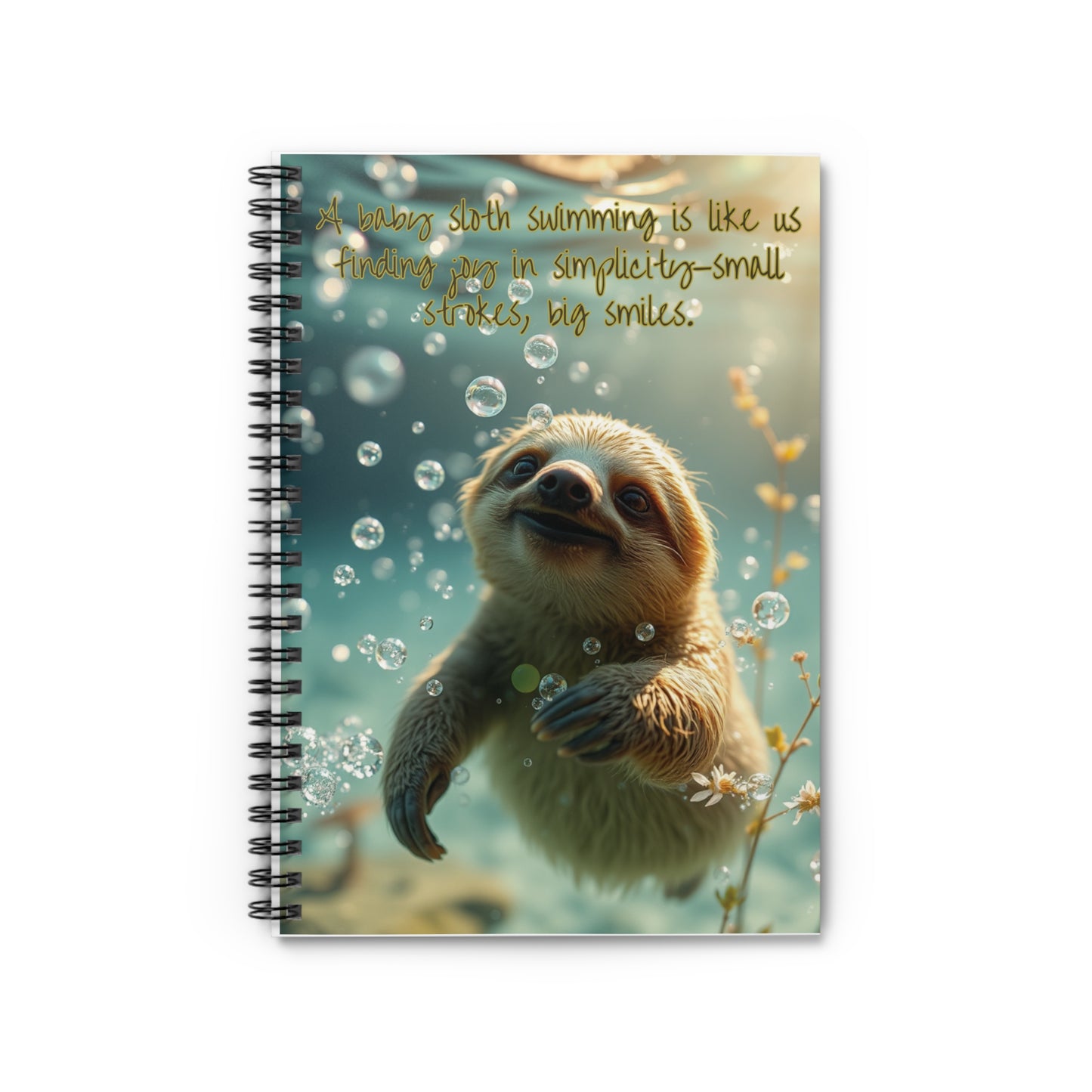 Spiral Notebook - Joyful Baby Sloth Ruled Line