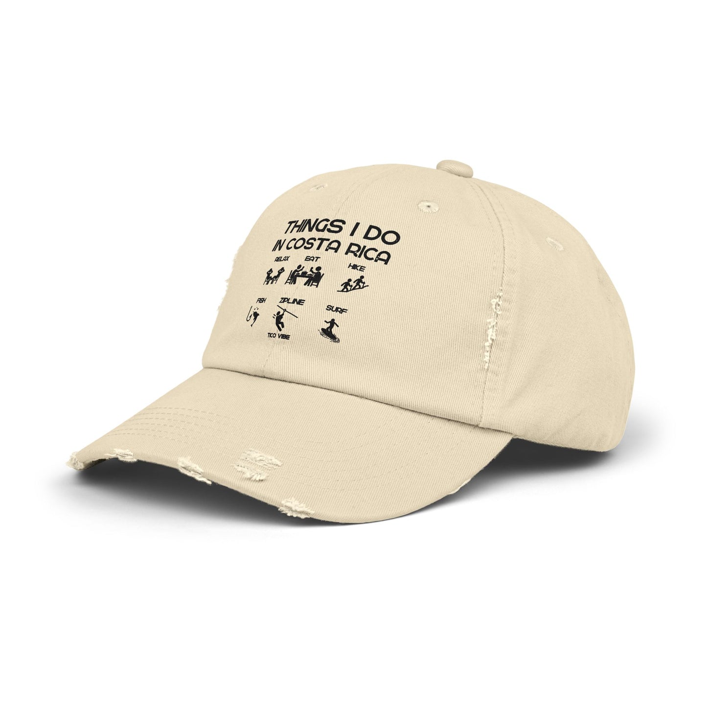 "Things I Do In Costa Rica" Unisex Distressed Cap