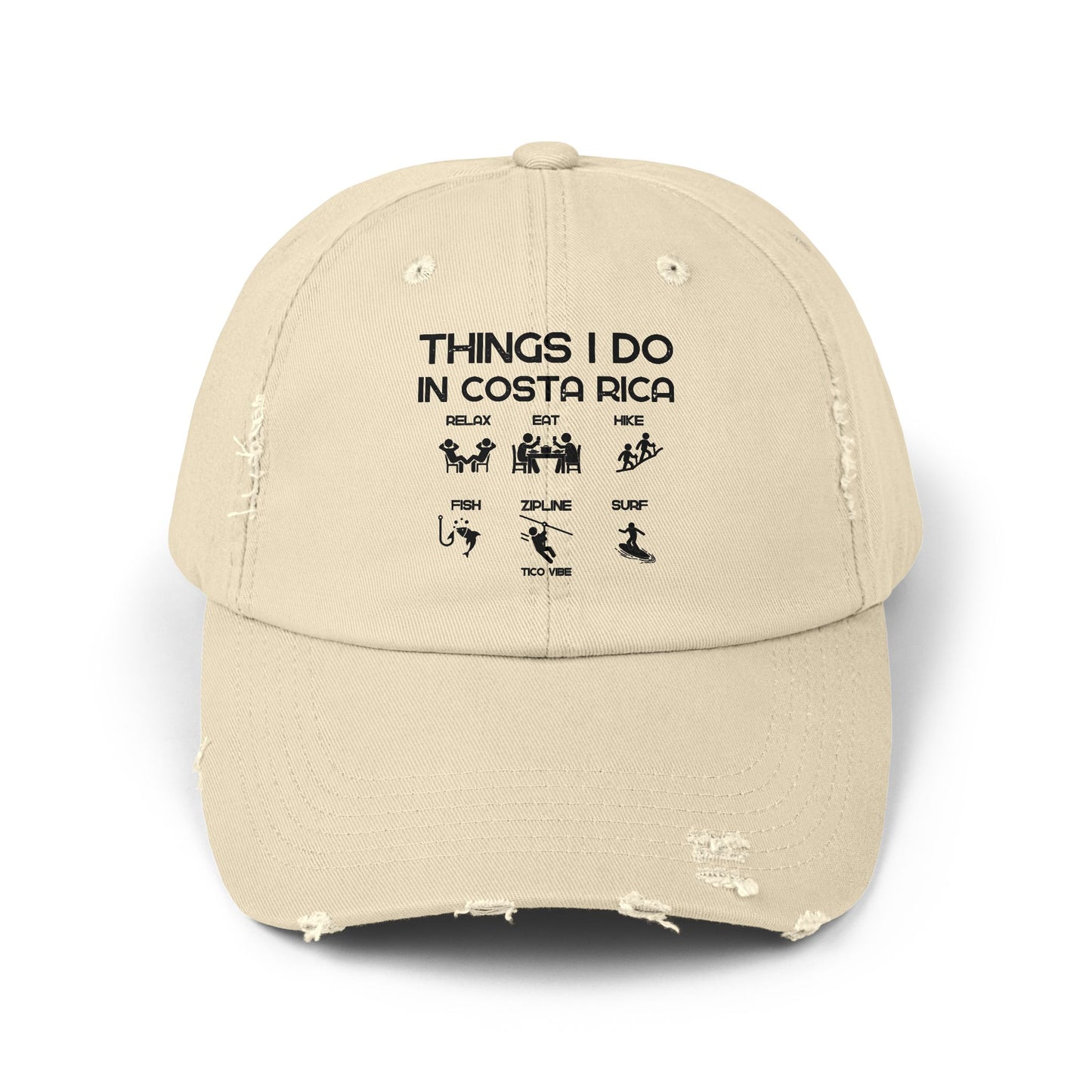 "Things I Do In Costa Rica" Unisex Distressed Cap