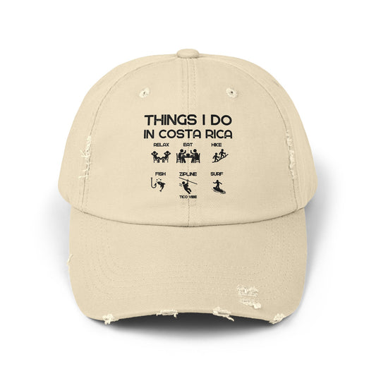 "Things I Do In Costa Rica" Unisex Distressed Cap