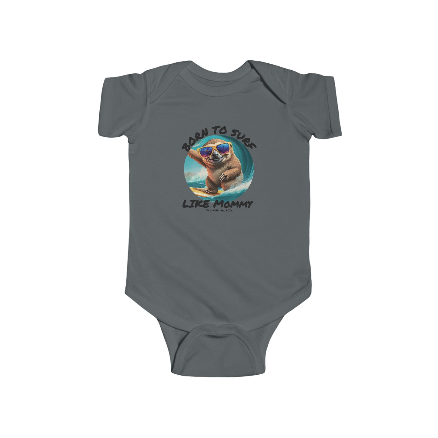 "Born to surf like Mommy" Infant Fine Jersey Bodysuit