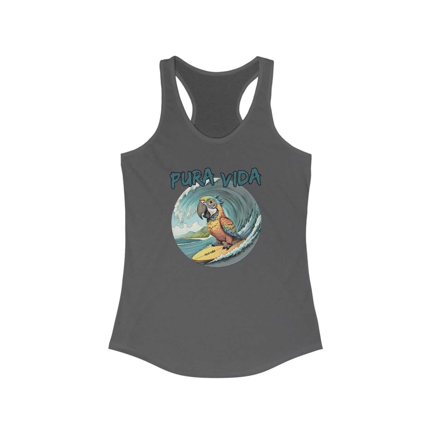 Pura Vida Surfing Macaw Women's Ideal Racerback Tank
