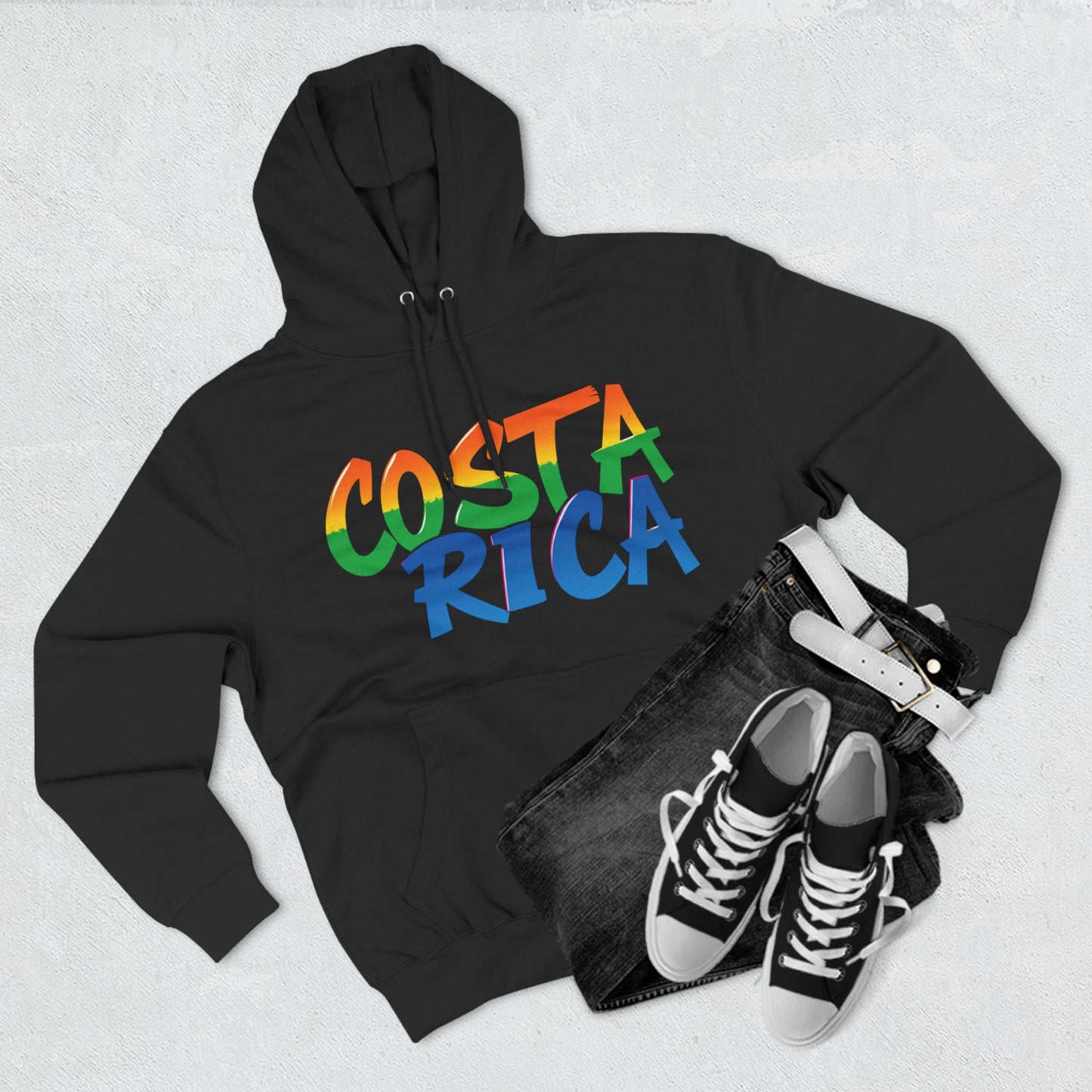 Costa Rica Graffiti Vibes – Three-Panel Fleece Hoodie