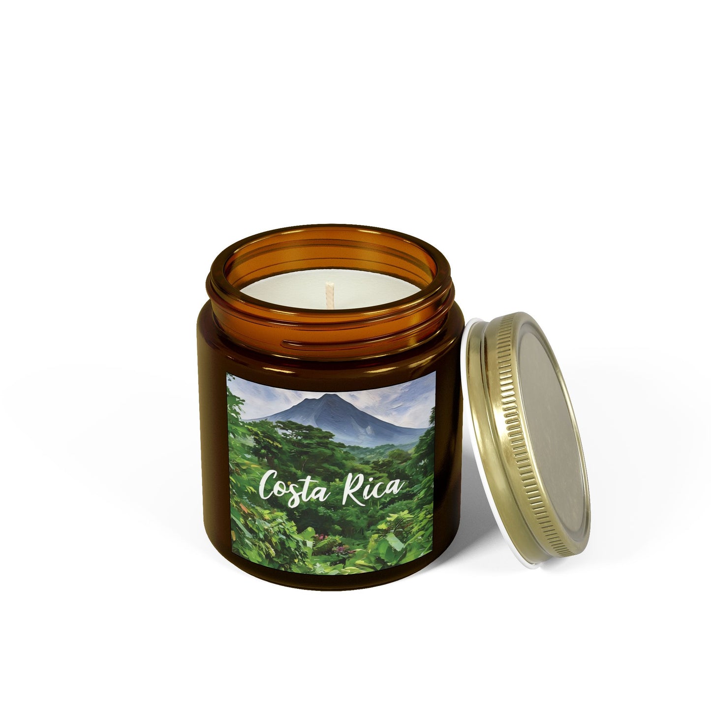 Costa Rica Scented Candles, Coconut Apricot Wax (4oz, 9oz)