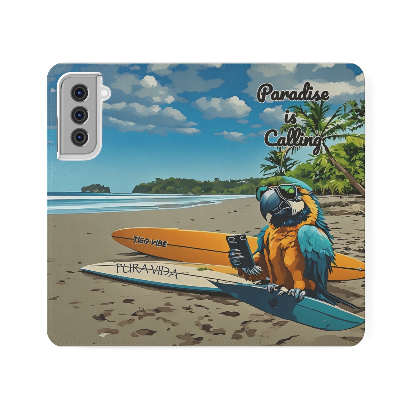 "Paradise is calling" Phone wallet Flip Case