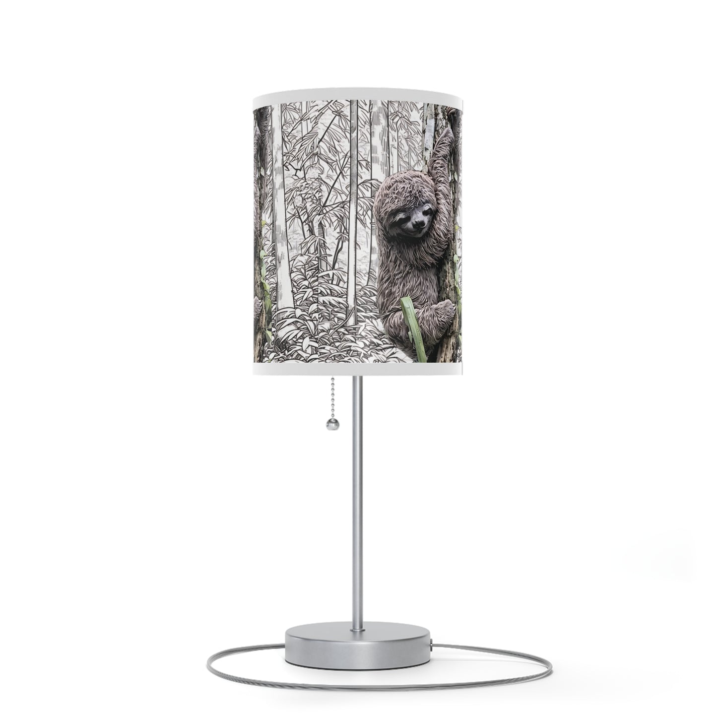 Adorable Baby Sloth Table Lamp | Modern Steel Base | 10 Trim Color Options