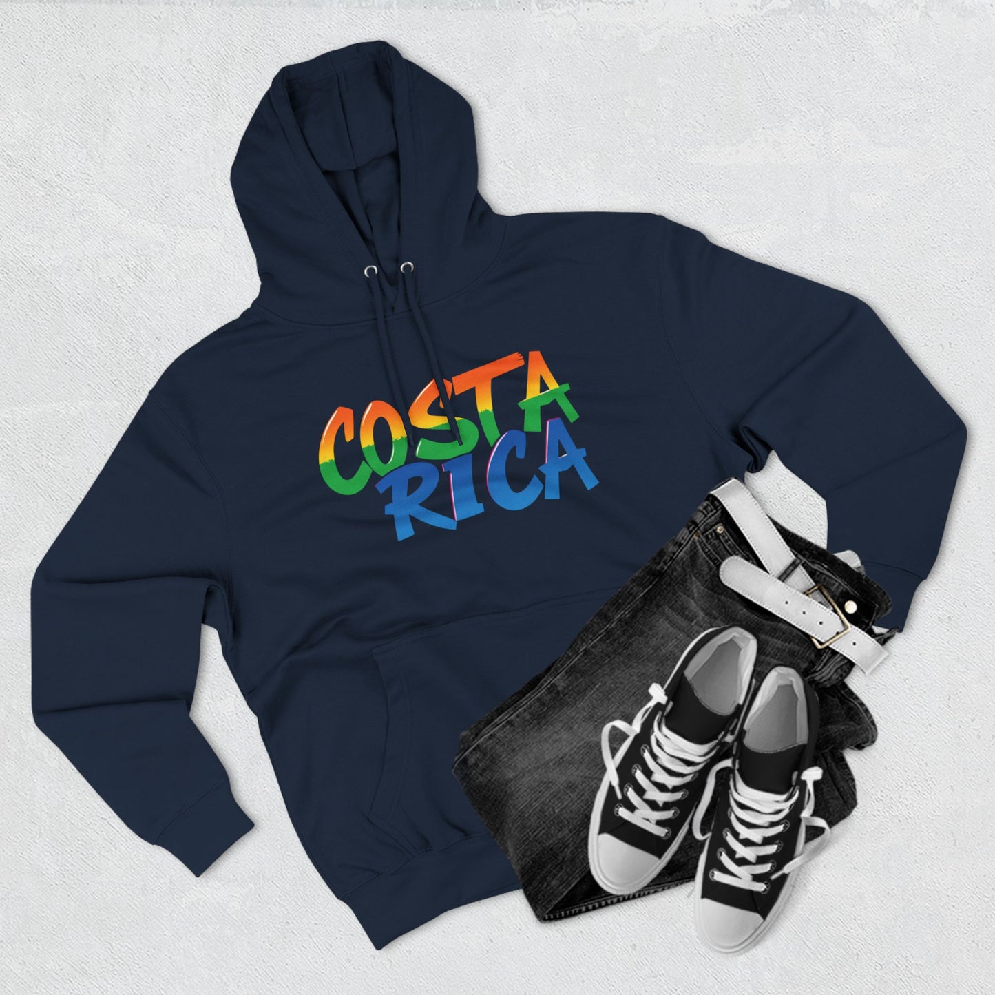 Costa Rica Graffiti Vibes – Three-Panel Fleece Hoodie