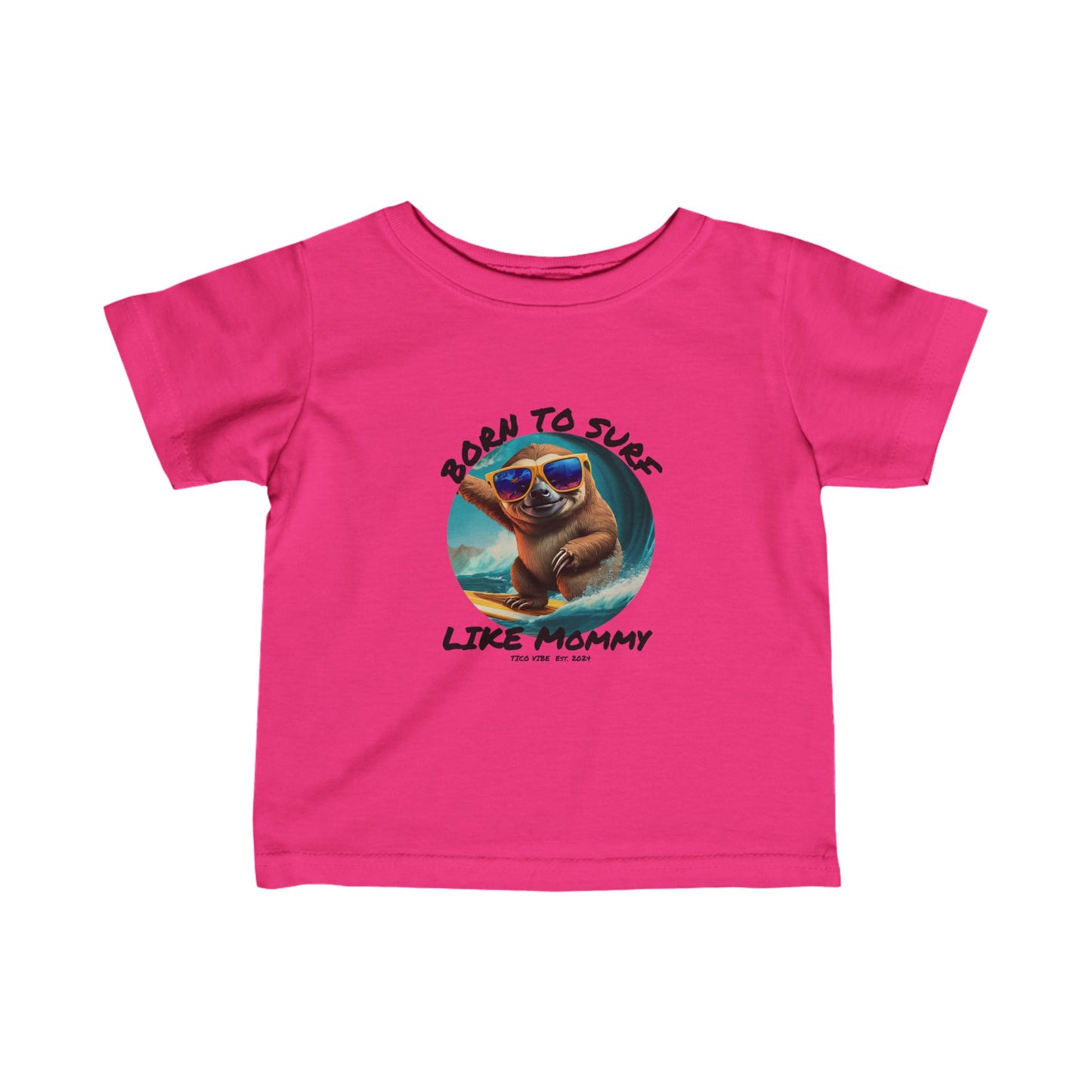 "Born to surf like Mommy" Infant Fine Jersey Tee