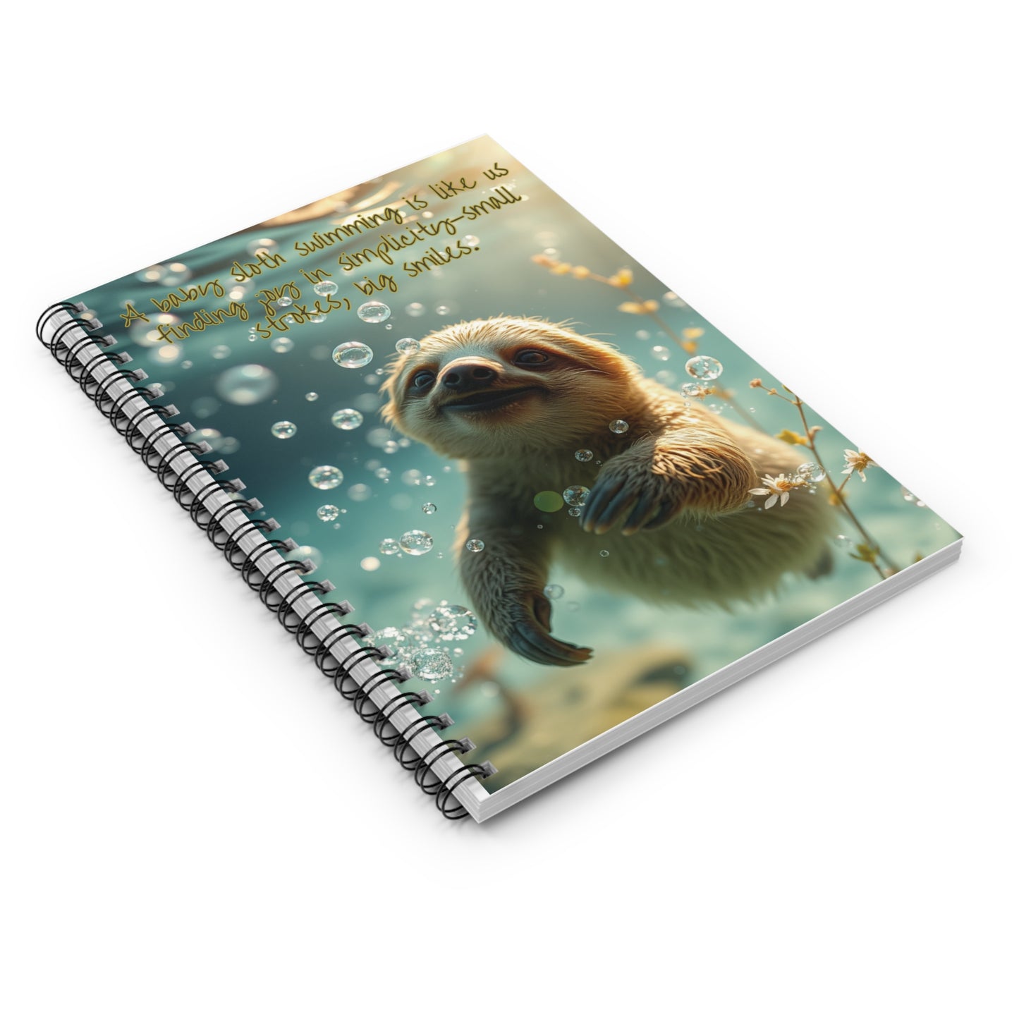 Spiral Notebook - Joyful Baby Sloth Ruled Line