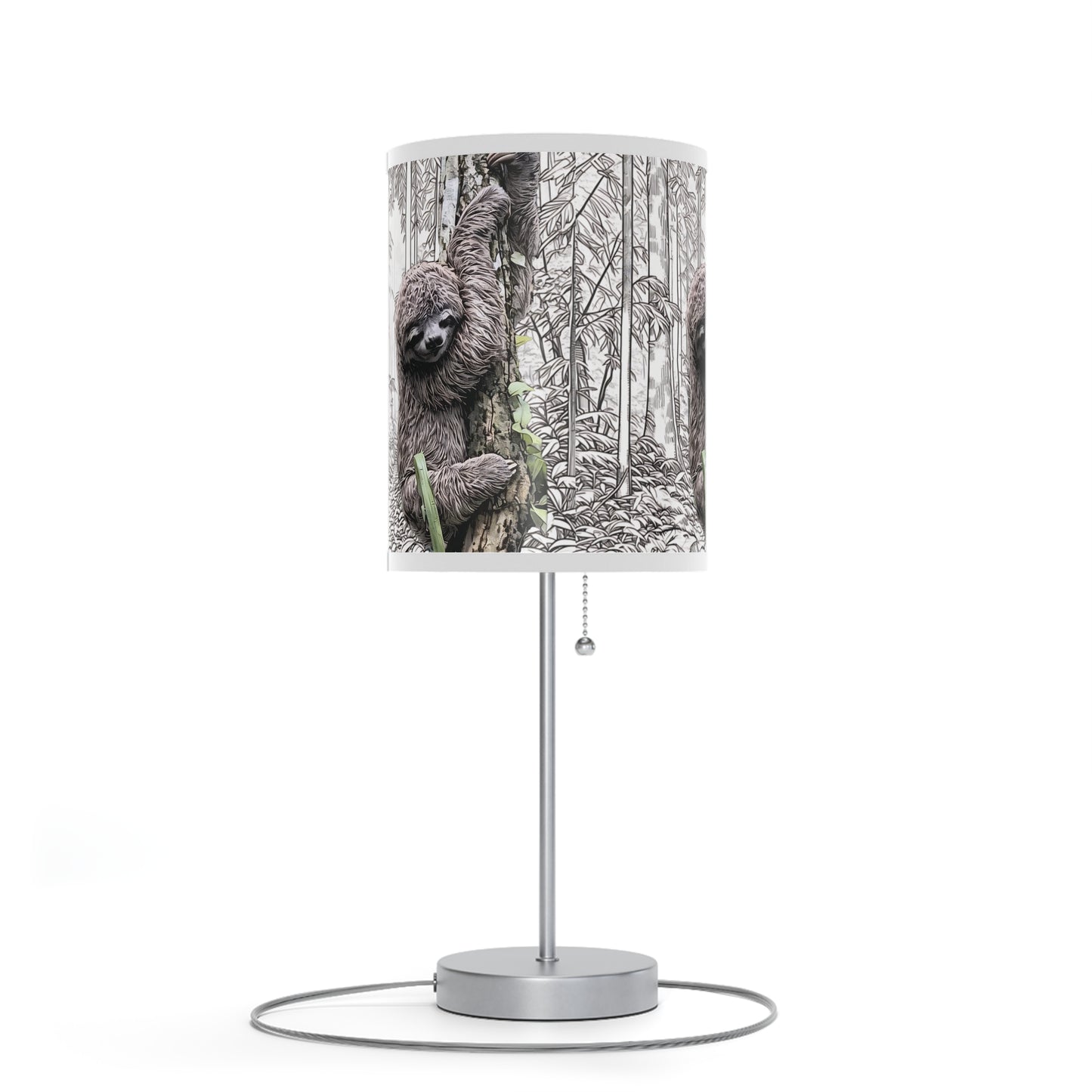 Adorable Baby Sloth Table Lamp | Modern Steel Base | 10 Trim Color Options