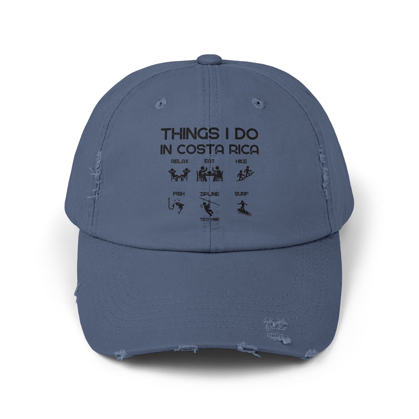 "Things I Do In Costa Rica" Unisex Distressed Cap