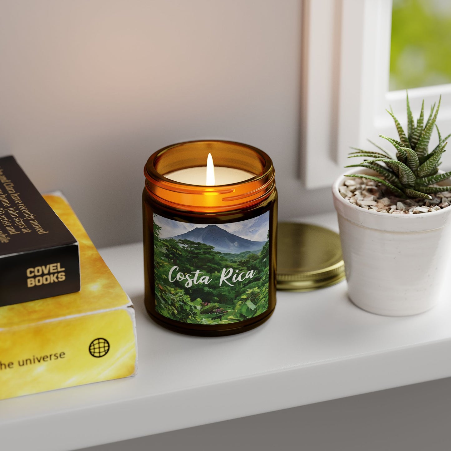 Costa Rica Scented Candles, Coconut Apricot Wax (4oz, 9oz)