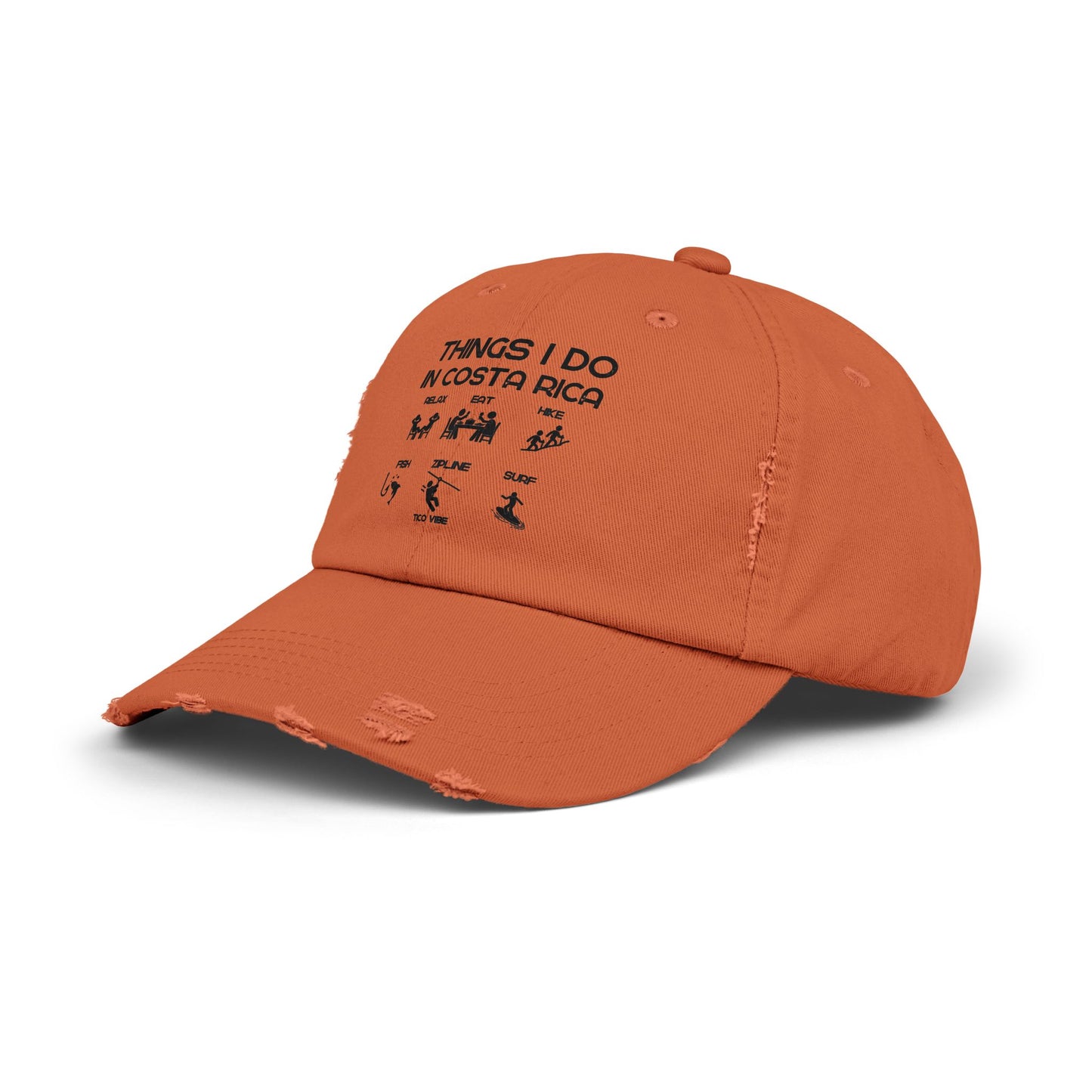 "Things I Do In Costa Rica" Unisex Distressed Cap