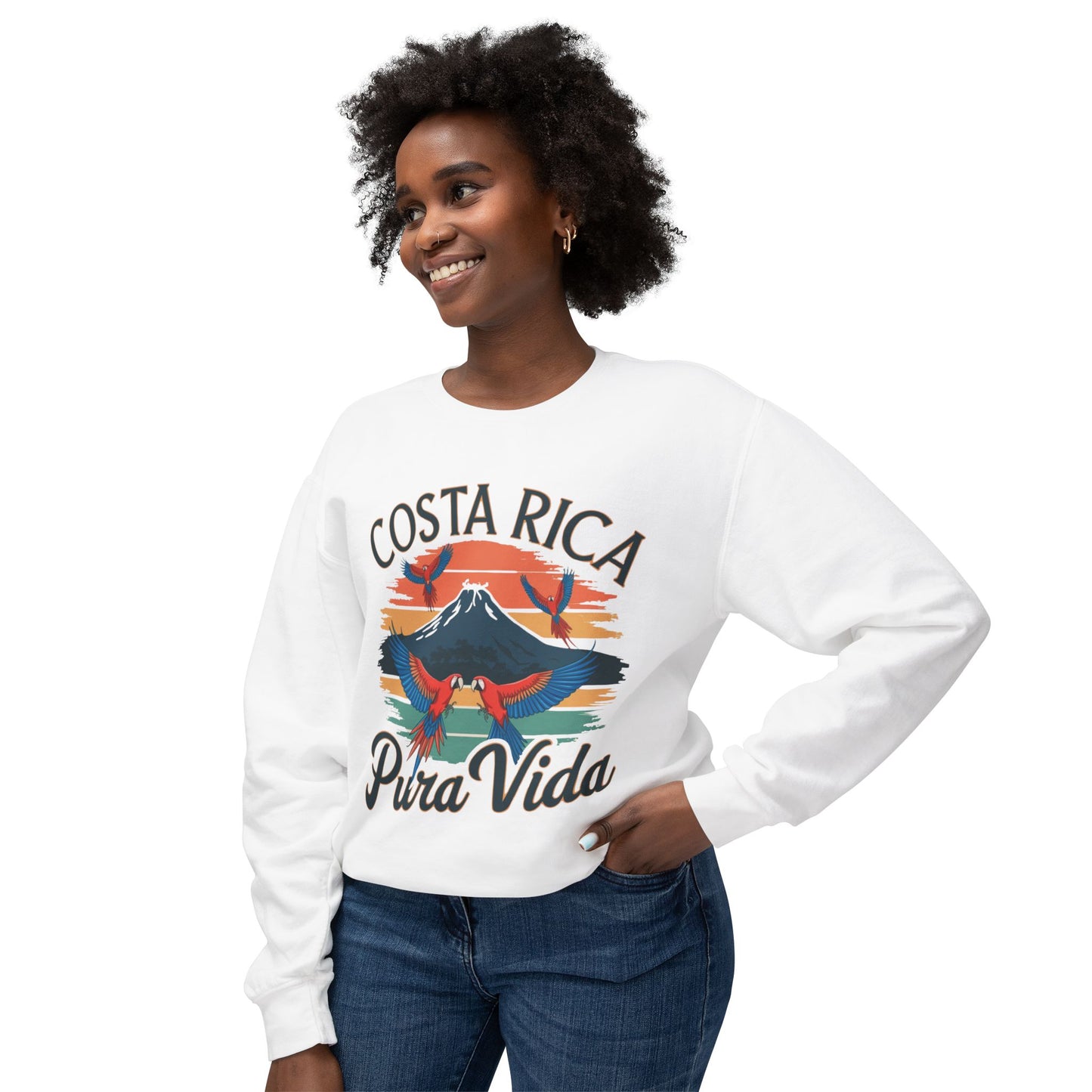 "Costa Rica Pura Vida" Unisex Lightweight Crewneck Sweatshirt