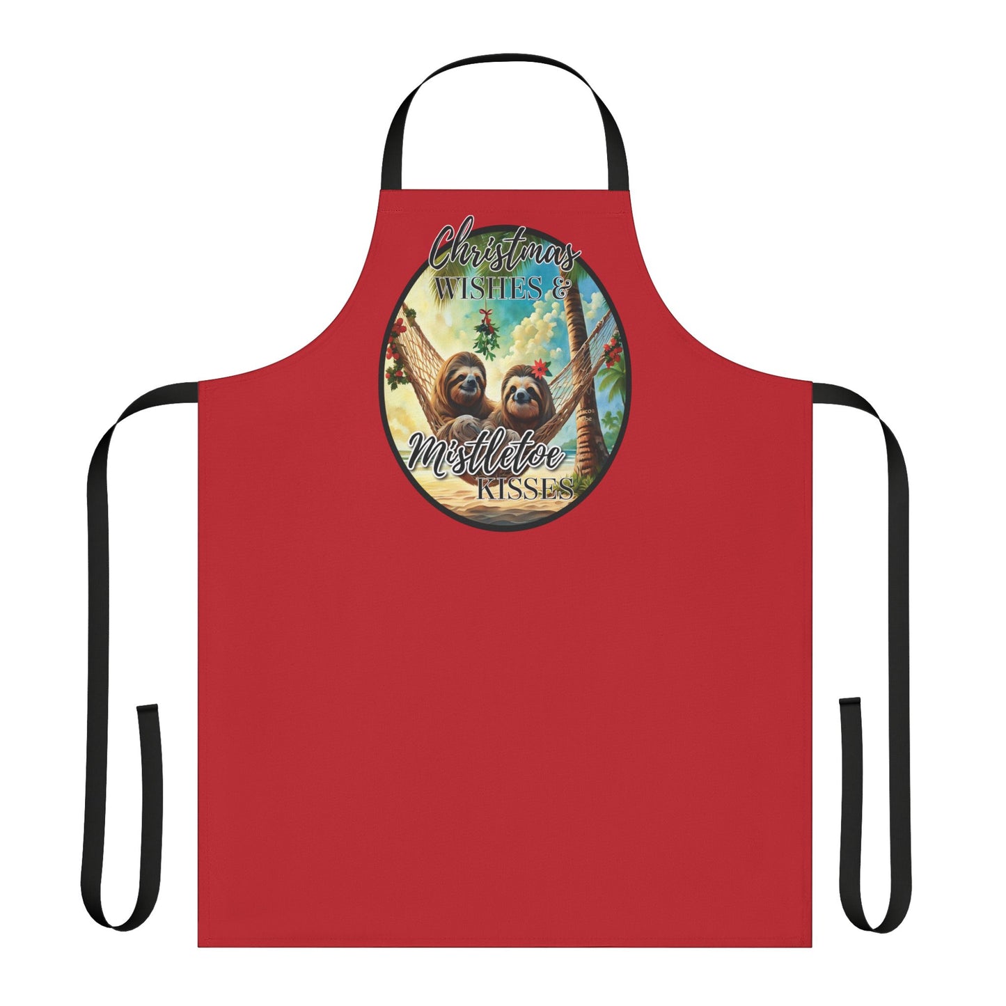 "Mistletoe Kisses" Apron, 5-Color Straps (AOP)