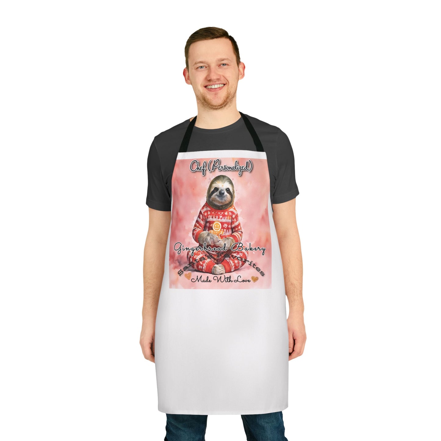 Chef Mommy Sloth – Personalized Apron with 5-Color Strap Options