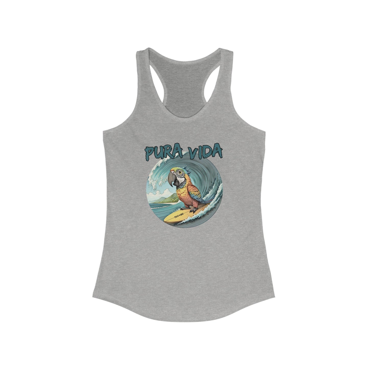 Pura Vida Surfing Macaw Women's Ideal Racerback Tank