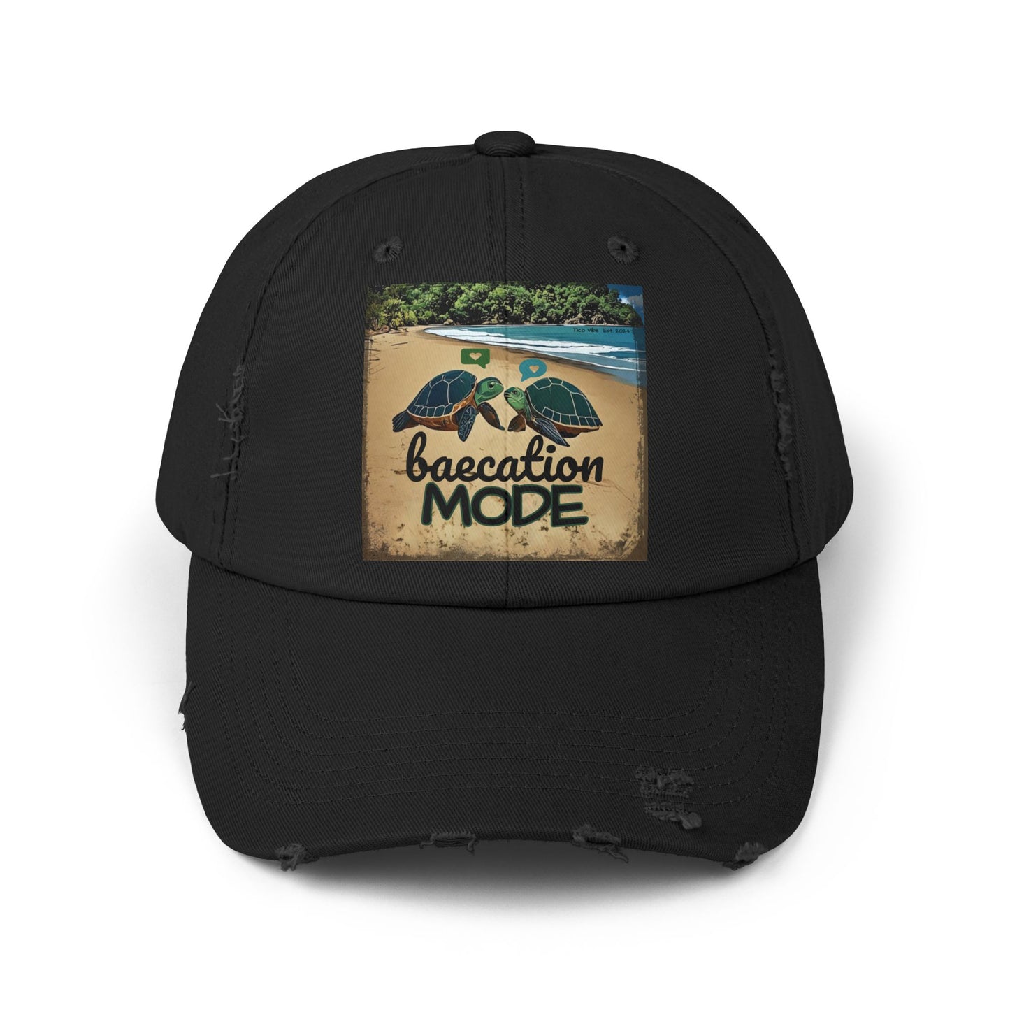 "Baecation Mode" Unisex Distressed Cap