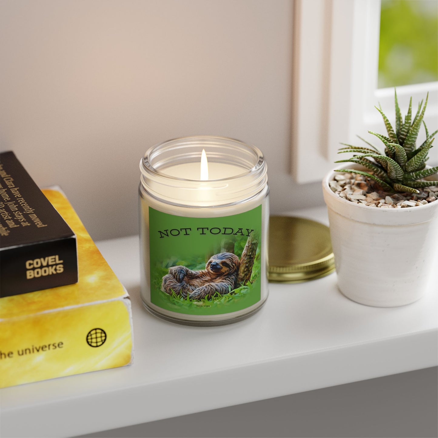 Not Today Relaxing Sloth Scented Candle | Coconut Apricot Wax | 4oz & 9oz