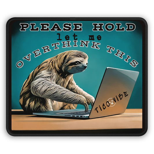 "Please hold, Overthinker Sloth" Gaming Mouse Pad