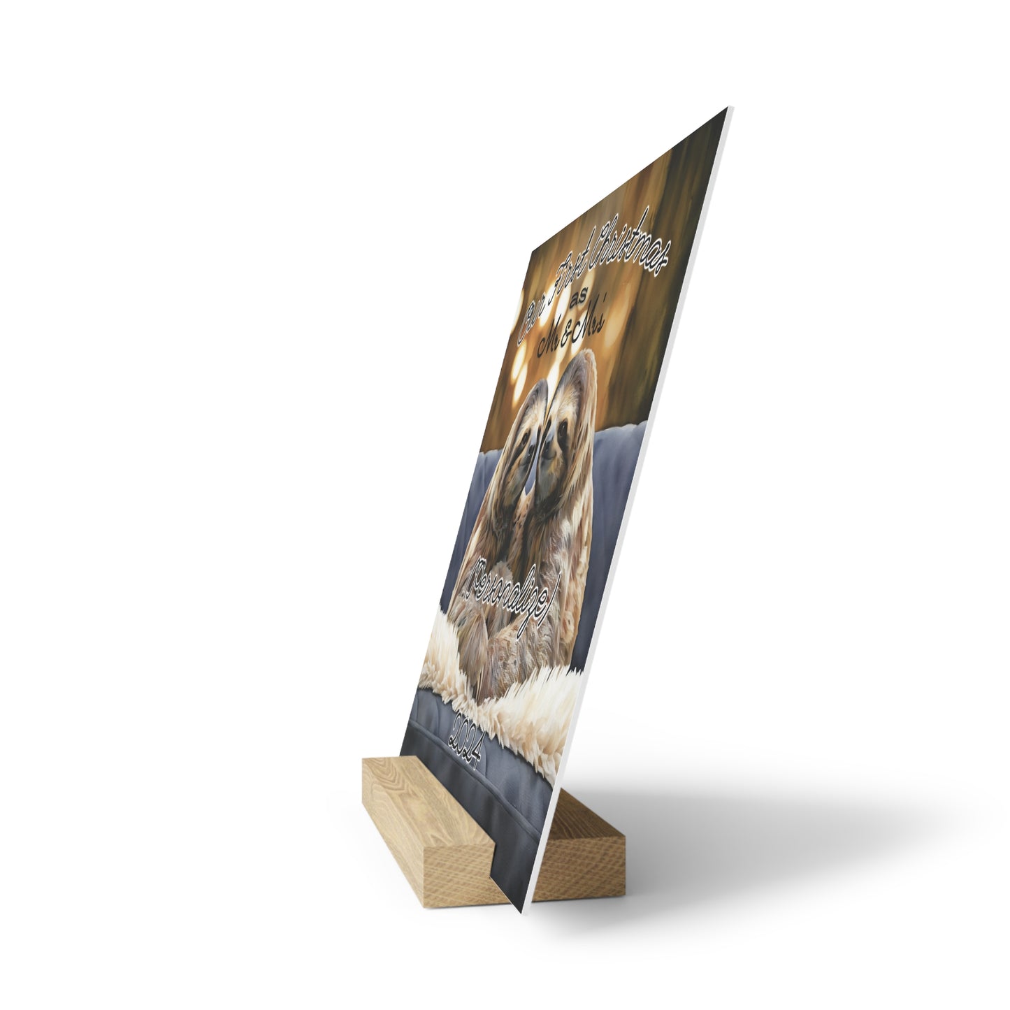 Our First Christmas Together as Personalized Gallery Board with Stand