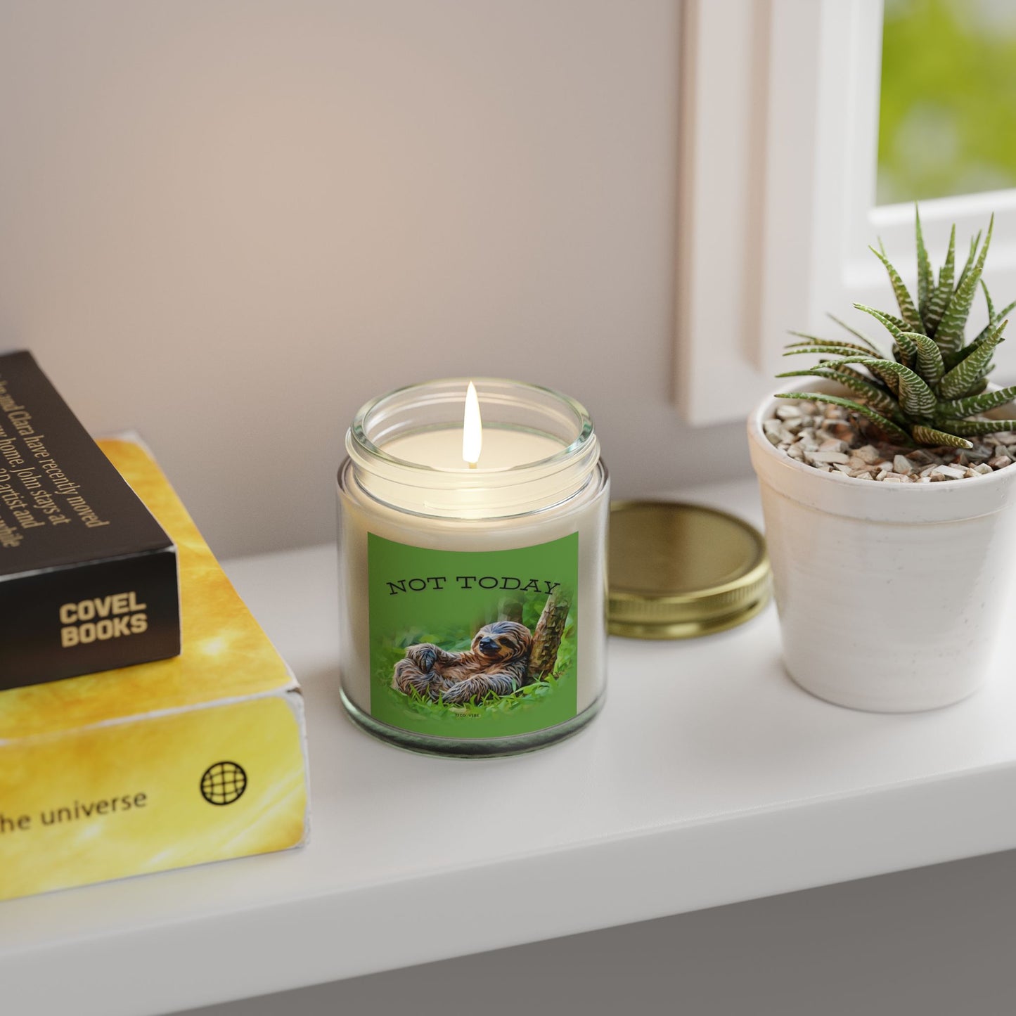 Not Today Relaxing Sloth Scented Candle | Coconut Apricot Wax | 4oz & 9oz