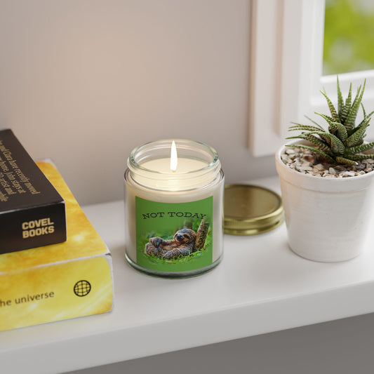 Not Today Relaxing Sloth Scented Candle | Coconut Apricot Wax | 4oz & 9oz
