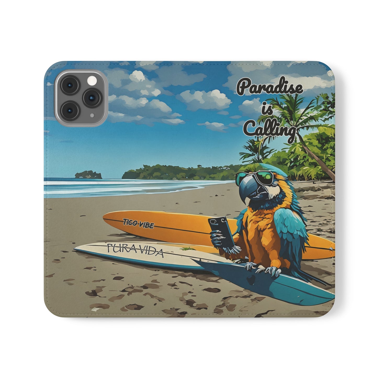 "Paradise is calling" Phone wallet Flip Case
