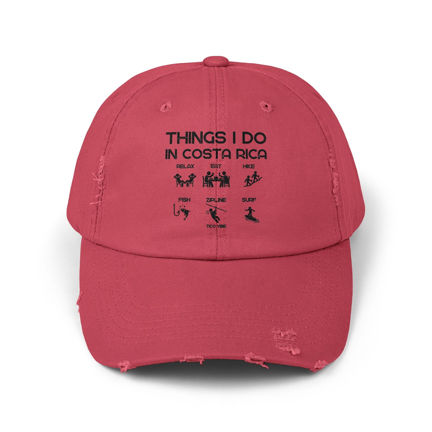 "Things I Do In Costa Rica" Unisex Distressed Cap