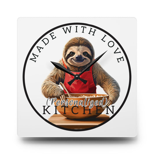 Made with Love Sloth – Personalized Acrylic Wall Clock