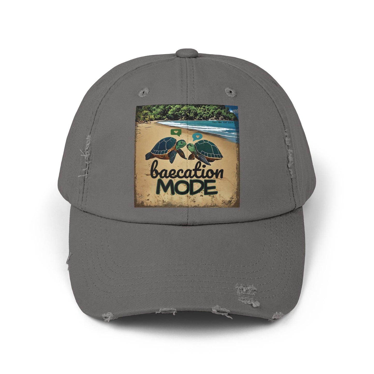 "Baecation Mode" Unisex Distressed Cap